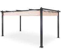 blumfeldt Pergola Impermeable con Techo Retráctil, Cenador Estable Metálico Estable, Carpa con Estructura de Aluminio y Protección UV, Carpas Jardín, Techo Exterior Hecho de Poliéster 3 x 4 m
