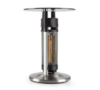 blumfeldt Primal Heat - Calefactor radiante de pie, Calefactor IR para mesa alta, Calefacción por infrarrojos, Radiador infrarrojo de 1600 W, Sensores de proximidad infrarrojos, Altura: 65 cm, Plata