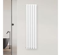 blumfeldt Radiador 620W, Montaje en Pared, Conexión Central de ½'', Doble Capa, Acero con Recubrimiento en Polvo, Eficiencia Energética para Baños, Salas de Estar y Oficinas, 120x30 cm, Blanco