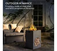 blumfeldt Recipiente de fuego Monolith con parrilla MGO y recipiente de acero incl. protección contra chispas Blumfeldt