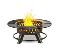 Blumfeldt Rosario 3 en 1 brasero Ø120cm - parrilla de 70 cm - tablero de mesa acero