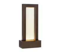 Blumfeldt Skyriver - Fuente de jardin, Para interior y exterior, Circuito cerrado de agua, Cable 10m largo, Contenedor 12 L, Circulacion 800 L/h, Iluminacion ambiental, Metal galvanizado, Bronce