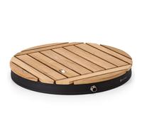 Blumfeldt Sumatra Teak Round ducha de jardín aluminio madera de teca asa de transporte