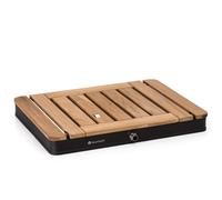 Sumatra Teak Square ducha de jardín aluminio madera de teca asa de transporte Blumfeldt