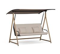 blumfeldt ZenGrove Columpio de Jardín Exterior - 2/3 Plazas, Toldo Ajustable, 240kg, Armazón de Acero Resistente, Cojines Gruesos, Balancín de Jardín Exterior