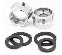 BLUMKRAFT - Lote de 2 adaptadores de grifo F18 - M22 metal macizo latón plateado 18 mm hembra 22 mm macho (F18-M22/M22-F18)