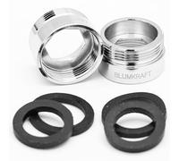 BLUMKRAFT - Lote de 2 adaptadores de grifo F20 - M22 metal macizo latón plateado 20 mm hembra 22 mm macho (F20-M22/M22-F20)