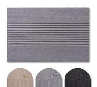 Blumtal Alfombra Entrada 90x150 cm - Tapete Entrada Casa Antideslizante Door Mat - Alfombra Entrada Interior Felpudo Exterior Lluvia - 2 Diseños Gris