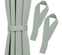 Blumtal alzapaños Cortinas Opacas x2 - sujeta Cortinas Blackout 7x25 cm - Lavable Recoge Cortinas Salon Opacas - Abrazaderas Cortinas Dormitorio - alzapaños para Cortina Opaca y termica - Verde