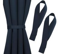 Blumtal alzapaños Cortinas Opacas x2 - sujeta Cortinas Blackout 7x25 cm - Lavable Recoge Cortinas Salon Opacas - Abrazaderas Cortinas Dormitorio - alzapaños para Cortina Opaca y termica - Azul Marino