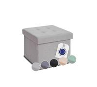 Blumtal banco almacenaje - banco con almacenaje 41x31x31 cm - puff salon almacenaje - puff almacenaje dormitorio - taburete almacenaje - puff reposapies - puff dormitorio - puf almacenaje - gris claro
