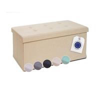 Blumtal Banco Almacenaje + Caja Extra 76x38x38 cm, Baúl Juguetes Infantil, Banco con Asiento, Pie de Cama, Beige