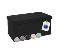 Blumtal Banco con Almacenaje, Banco Puff con Espacio de Almacenamiento, Asiento Plegable y Resistente, Negro