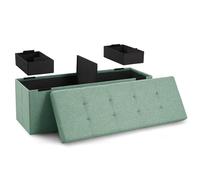 Blumtal Banco con Almacenaje, Banco Puff con Espacio de Almacenamiento, con 2 Cajas, Asiento Plegable y Resistente, Turquesa