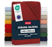 Blumtal Basics Sábana Bajera de 140 x 190 x 30 cm, sábana Bajera de 140 x 190 x 30 cm, Microfibra, Suave, Resistente, Antiarrugas, con certificación Oeko-Tex y Aurora Roja, Color Rojo