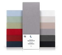 Blumtal Basics Set de 2 Sábana Bajera Ajustable de Microfibra Cepillada - Sábana Bajera Alto Especial para colchón de 35-37 cm de Altura, Cama 150: 150 x 200 x 40 cm, Gris