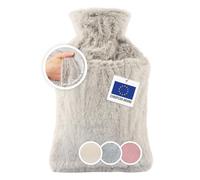 Blumtal bolsa agua caliente premium con funda hecha de peluche - bolsa de agua caliente de caucho natural - bolsas agua caliente con calentador de manos - bolsas de agua caliente - Marrón con bolsa