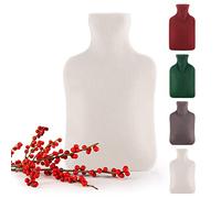 Blumtal Bolsa de agua caliente con tapa blanda - Botella de agua caliente de 1.5 L, botella de cama, Color Blanco