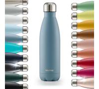 Blumtal Botella de agua aislada de 350 ml, botella aislada de 350 ml, botella de agua de metal de acero inoxidable, a prueba de fugas, reutilizable, sin BPA, para bebidas frías y calientes, gris