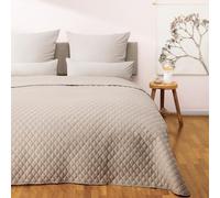 Blumtal Colcha Cama 170x210 cm - Certificada Oeko-Tex 170x210 cm - Colchas de Verano - como Cubrecama 90x200 como edredon Tela Cubre sofá - Manta para sofá Beige Bedspread Lavable