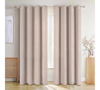 Blumtal Cortinas Opacas 2 Piezas 145x140cm - Cortinas Salon Opacas - Cortinas Dormitorio con Ojal - Cortinas termicas aislantes Frio y Calor - Cortinas Dormitorio Cortas - Curtains - marrón Topo
