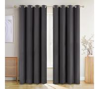 Blumtal Cortinas Opacas 2 Piezas 160x132cm - Cortinas Salon y Dormitorio con Ojal - Cortinas Termicas Aislantes Frio y Calor - Grises Antracita