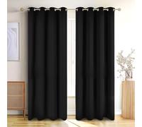 Blumtal Cortinas Opacas 2 Piezas 215x132cm - Cortinas Salon Opacas - Cortinas Dormitorio con Ojal - Cortinas termicas aislantes Frio y Calor - Cortinas Salon Modernas 2 Piezas - Cortinas Negras