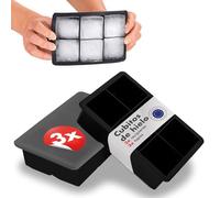 Blumtal cubiteras para hielo Set de 3-6 hielos cubitera silicona con tapa - ice cube tray Forma Cubo - Sin BPA + Negro