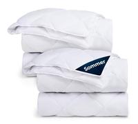 Blumtal Edredón de verano 135 x 200 cm, 2 unidades, certificado Öko-Tex, manta ligera, lavable a 95 °C, 150 g/m², soporte de esquina