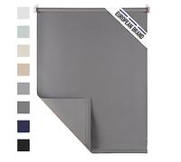 Blumtal - Estor Opaco sin taladrar, 55 x 155 cm (x1) - Estor enrollador sin taladrar - Montaje rápido y fácil con Soporte Klemmfix - Gris