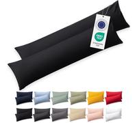 Blumtal Funda Almohada 40x145 cm - 100% Algodón Suave - Negro - Juego de 2 Fundas de Almohada 40x145- Fundas de cojín con Certificado Oeko-Tex, para Almohadas y Cojines