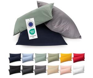 Blumtal Funda Almohada 50x70 cm - 100% Algodón Suave - Rojo - Juego de 2 Fundas de Cojín 50x70- Fundas de cojín con Certificado Oeko-Tex, para Almohadas y Cojines