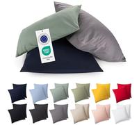 Blumtal Funda Almohada 60x60 cm - 100% Algodón Suave - Gris - Juego de 2 Fundas de Cojín 60x60- Fundas de cojín con Certificado Oeko-Tex, para Almohadas y Cojines