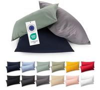 Blumtal Funda Almohada 80x40 cm - 100% Algodón Suave - Azul Claro - Juego de 2 Fundas de Almohada 80x40- Fundas de cojín con Certificado Oeko-Tex, para Almohadas y Cojines