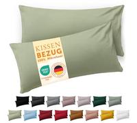 Blumtal Funda de Almohada 40 x 60, 2 Unidades - Fundas de Almohada con certificación Oeko-Tex 100% Microfibra Extra Suave y aptas para Lavadora - Funda de Almohada 40 x 60 Verde Oliva Claro