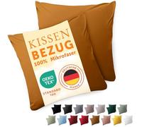 Blumtal Funda de Almohada 60 x 60, 2 Unidades - Fundas de Almohada con certificación Oeko-Tex, 100% Microfibra, Extra Suaves y aptas para la Lavadora - Funda de Almohada 60 x 60, marrón Claro