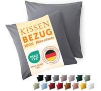 Blumtal Funda de Almohada 65 x 65, 2 Unidades - Fundas de Almohada con certificación Oeko-Tex 100% Microfibra Extra Suave y aptas para la Lavadora - Funda de Almohada 65 x 65 Gris