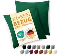 Blumtal Funda de Almohada 80 x 80, 2 Unidades - Fundas de Almohada con certificación Oeko-Tex 100% Microfibra, Extra Suaves y aptas para la Lavadora - Funda de Almohada 80 x 80 Verde Oscuro