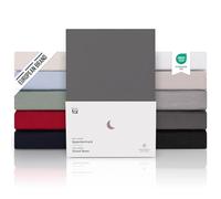 Blumtal Juego de 1 Sábana Bajera Ajustable Premium 150 g/m² - Sábana Bajera Super Suave 100% algodón Franela, para colchón de 15 cm de Altura, Antracita, Cama 180: 180 x 200cm