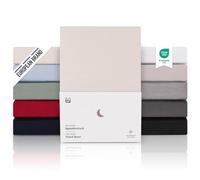 Blumtal Juego de 1 Sábana Bajera Ajustable Premium 150 g/m² - Sábana Bajera Super Suave 100% algodón Franela, para colchón de 15 cm de Altura, Marfil, Cama 135: 135/140 x 190/200cm