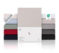 Blumtal Juego de 1 Sábana Bajera Ajustable Premium 150 g/m² - Sábana Bajera Super Suave 100% algodón Franela, para colchón de 25-27 cm de Altura, Moonlight Grey - Gris, Cama 180: 180 x 200cm