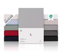 Blumtal Juego de 1 Sábana Bajera Ajustable Premium 150 g/m² - Sábana Bajera Super Suave 100% algodón Franela, para colchón de 15 cm de Altura, Gris, Cama 90: 90 x 190/200cm