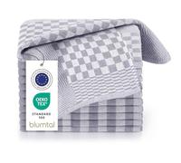 Blumtal - Juego de 10 paños de Cocina de algodón, vajilla algodón, Certificado Oeko-Tex® - Paño de Cocina a Cuadros Gris - 50 x 70 cm