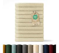 Blumtal Juego de 12 Toallas para la Cara (30x30cm) - Juego de Toallas Suaves y Absorebentes, 100% algodón, Certificado Oeko-Tex 100, Arena