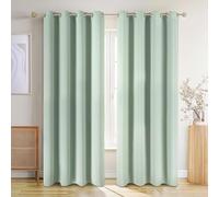 Blumtal Juego de 2 cortinas opacas térmicas con protección contra el calor, cortinas opacas con ojales, cortinas con trabillas, cortinas de protección contra el ruido, 160 x 132 cm, color verde