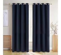 Blumtal Juego de 2 cortinas opacas térmicas, protección contra el calor, opacas con ojales, cortinas con trabillas, cortina térmica, 245 x 140 cm, cortinas azules