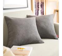 Blumtal Juego de 2 Funda para Cojín de Chenilla - Fundas Decorativas de cojín para sofá con Cremallera Cubierta, Antracita, 60 x 60 cm