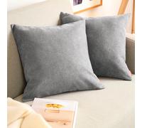 Blumtal Juego de 2 Funda para Cojín de Chenilla - Fundas Decorativas de cojín para sofá con Cremallera Cubierta, Gris, 60 x 60 cm