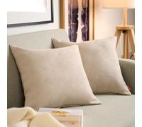 Blumtal Juego de 2 Funda para Cojín de Chenilla - Fundas Decorativas de cojín para sofá con Cremallera Cubierta, Taupe, 50 x 50 cm