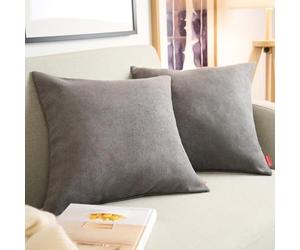 Blumtal Juego de 2 Funda para Cojín de Chenilla - Fundas Decorativas de cojín para sofá con Cremallera Cubierta, Antracita, 50 x 50 cm